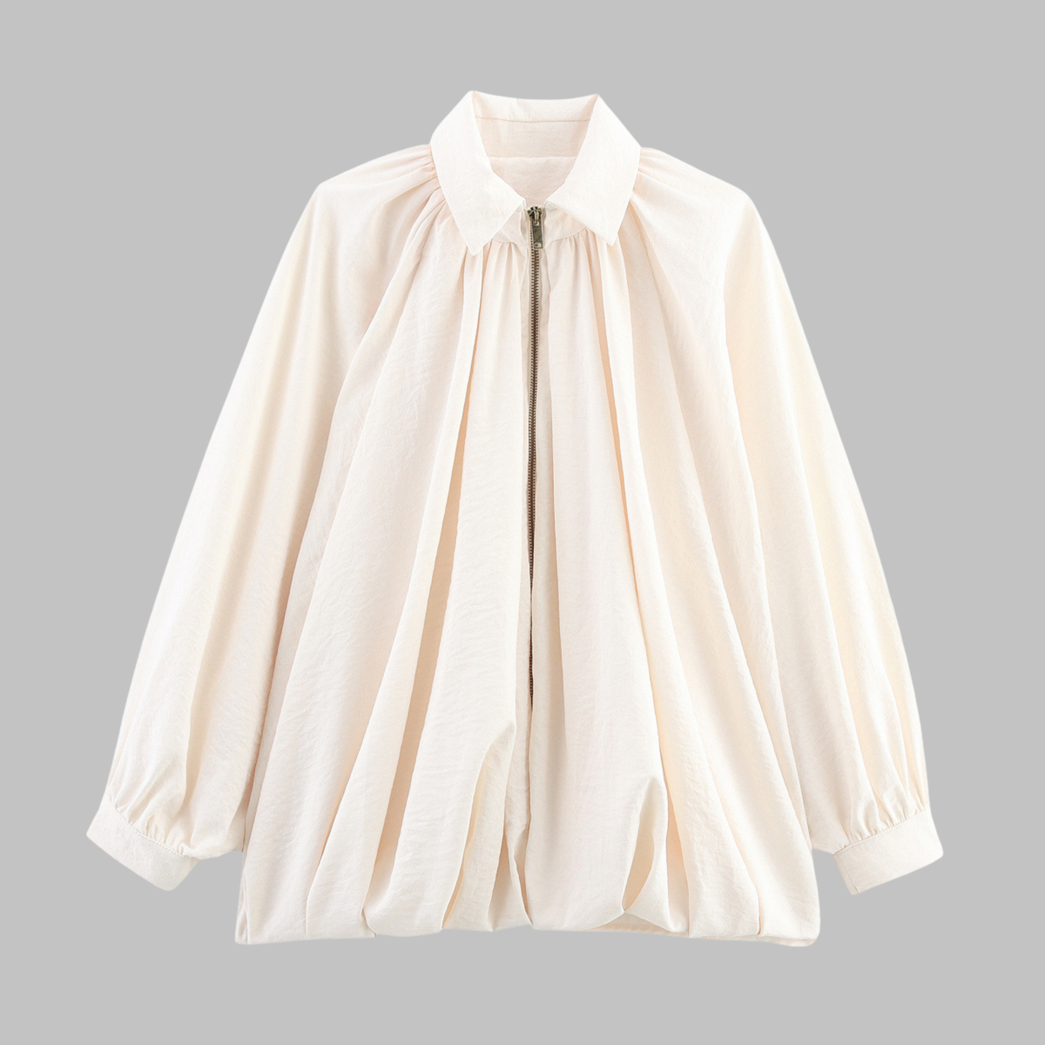 CHARLIZE™ - Vintage Oversized Puffed Batwing Sleeve Bomber Jacket