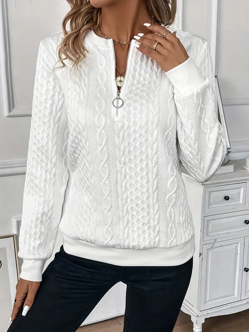 EMMA™ | Elegant Quarter-Zip Sweater