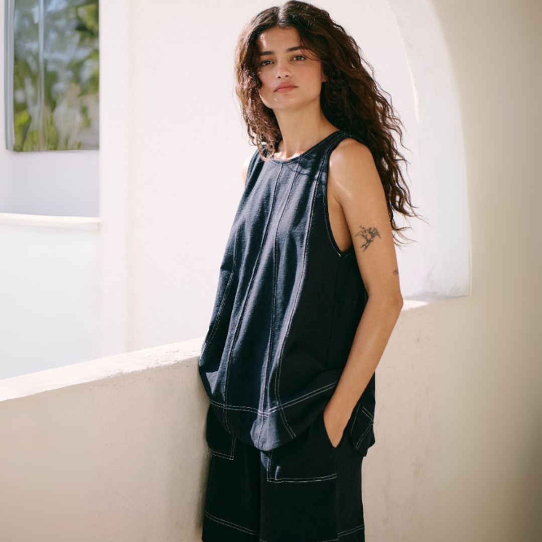 LUNARA™ - Comfy Sleeveless A-Line Top and Shorts Duo