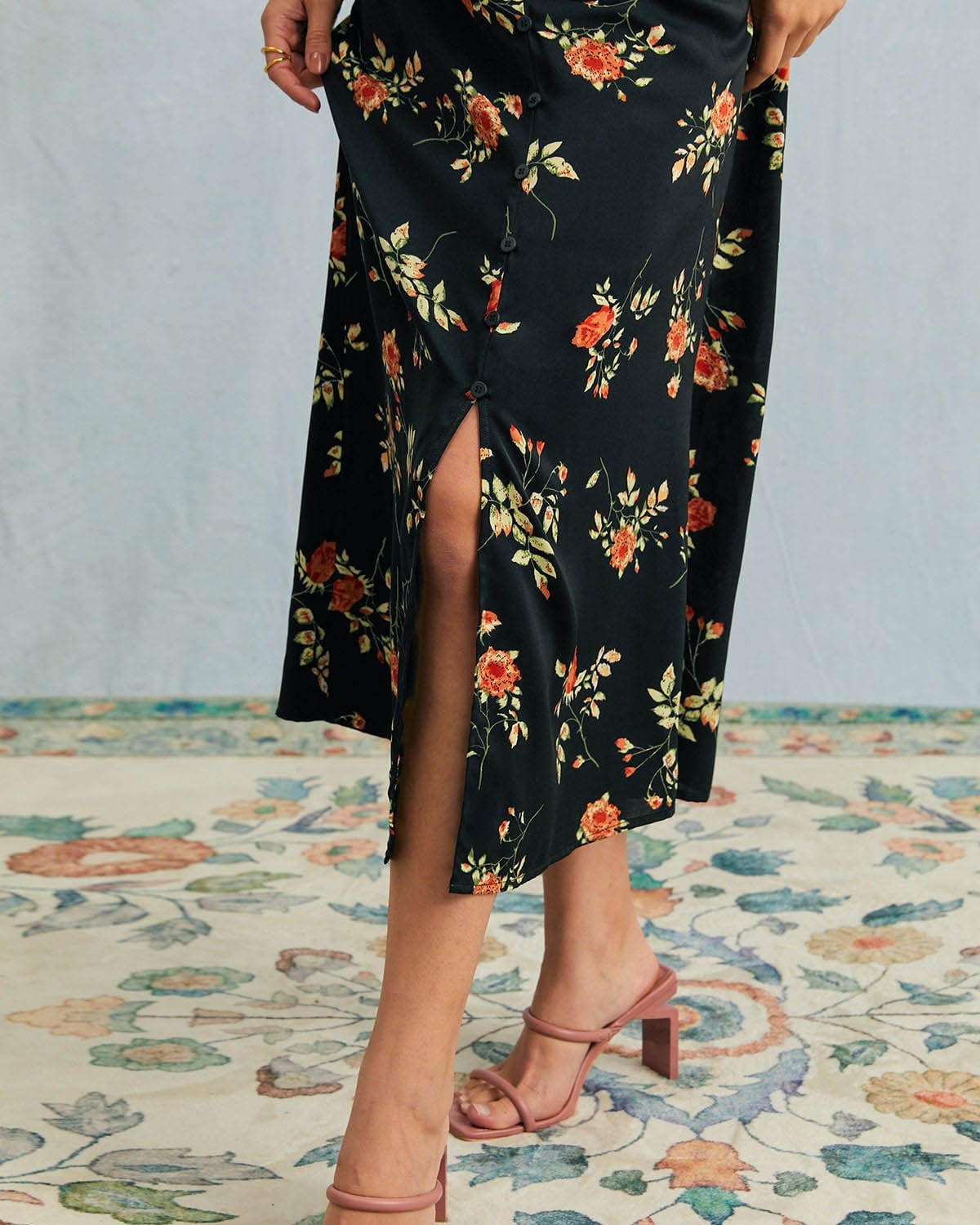 Alexia | V Neck Floral Short Sleeve Maxi Dress