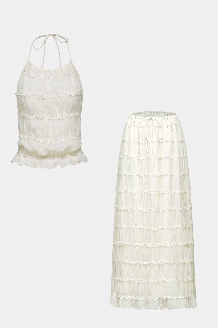 Eugenie | Pleated Top & Skirt Matching Set