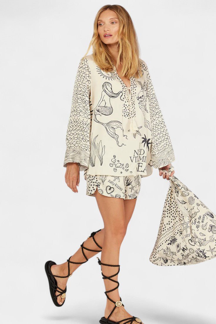 Jayla | Printed Shirt and Shorts Set