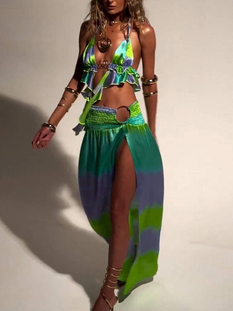 Luna | Tie-Dye Ruffle Skirt Set