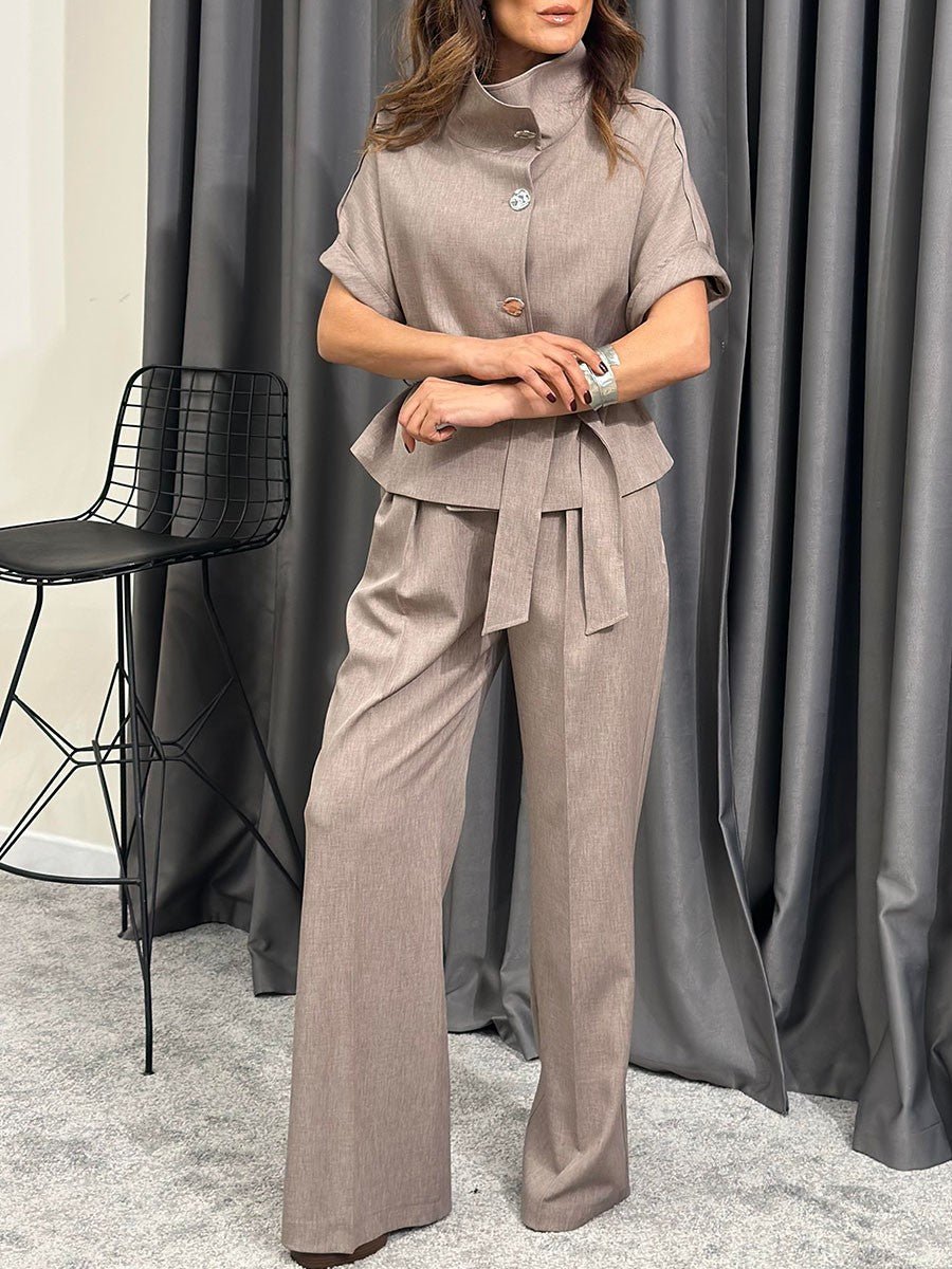 Mira | Belted Wide-Leg Pant Set