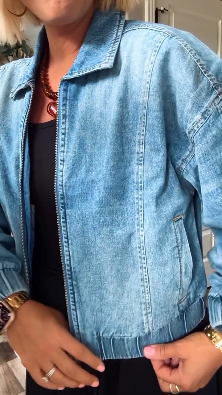 Valentina | Timeless Denim Zip Jacket