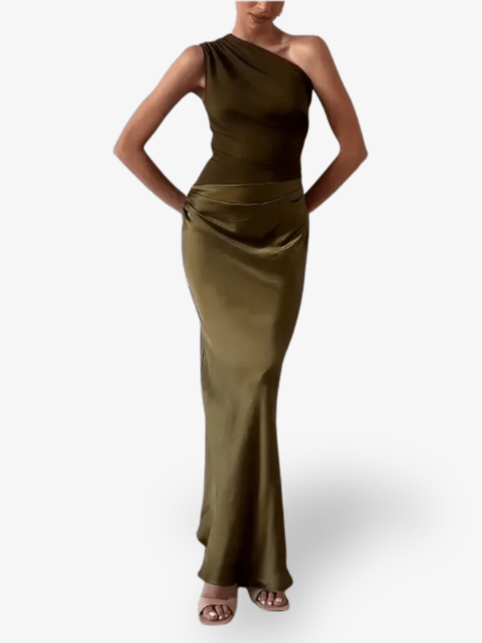 Alina | One-Shoulder Pleated Maxi Dress