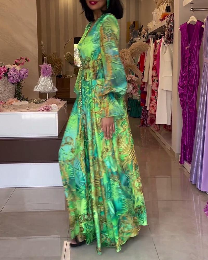 Aria | Elegant Floral Printed Maxi Dress