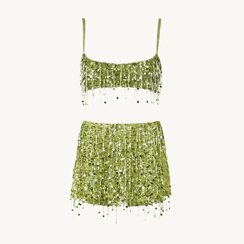 Mera | Beaded Fringe Set