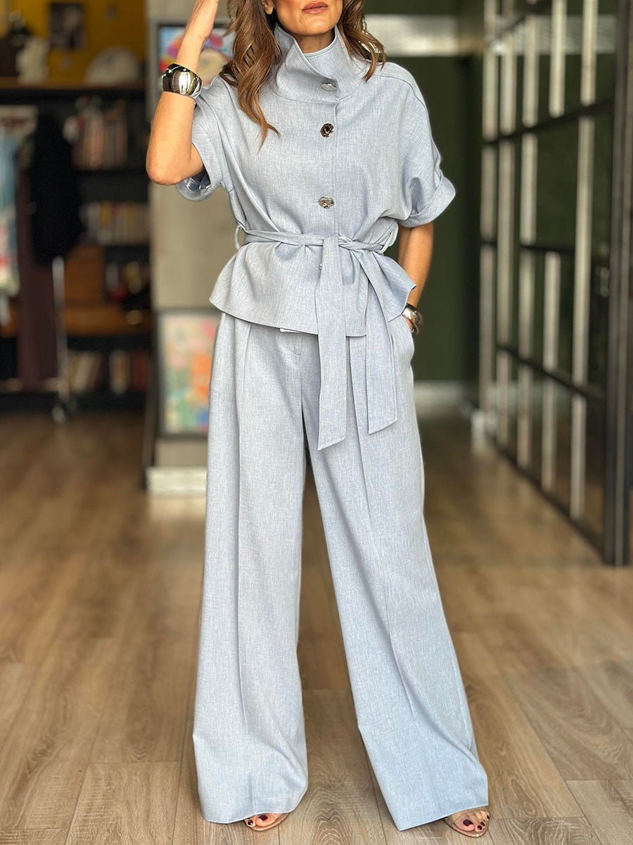 Mira | Belted Wide-Leg Pant Set