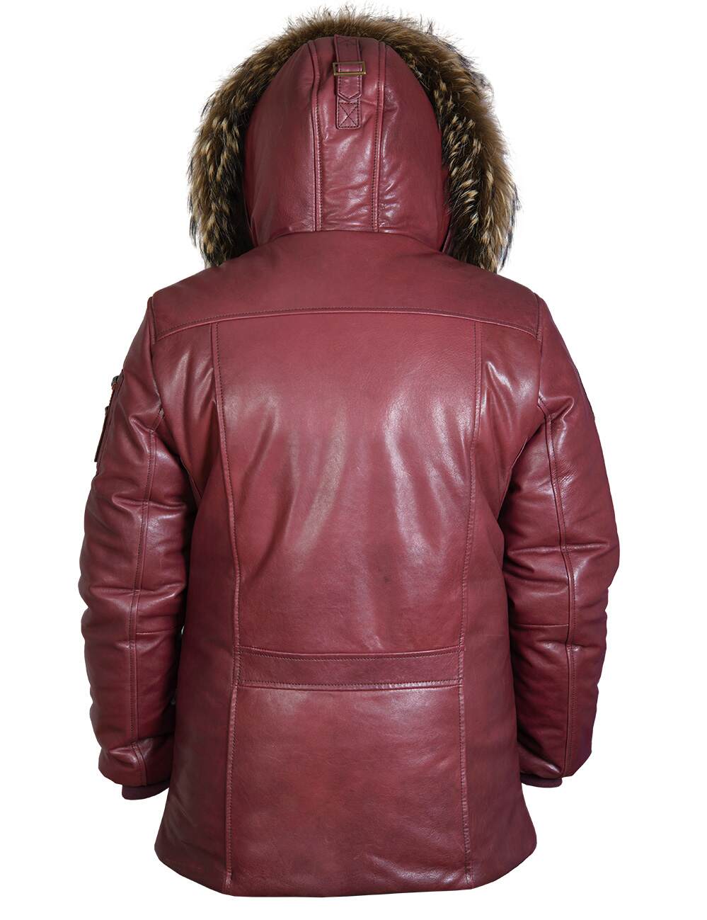 Luca™ | Elegant Bordeaux Parka for Men with Fur Hood